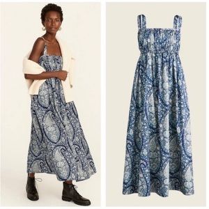 J.Crew Poplin Oversized Paisley Print Dress Women's Size 10